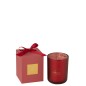 Vela perfumada vermelha 10,5 x 10,5 x 14 cm