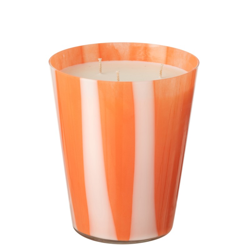 Bougie parfumée 95h dans verre orange 17.5x17.5x20 cm Bougie parfumée 95h dans verre orange 17.5x17.5x20 cm