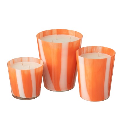 Vela perfumada com duração de 95 horas em copo laranja 17,5 x 17,5 x 20 cm