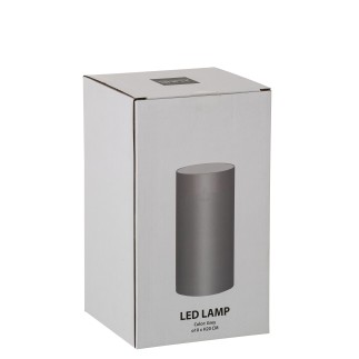 Lampe led en verre gris 10x10x20 cm