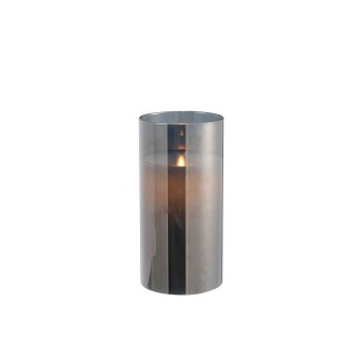 Lampe led en verre gris 10x10x20 cm