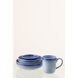 Piatto fondo in ceramica blu 20x20x5,2 cm