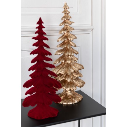 Sapin décoratif en polyrésine doré 21x13.5x51 cm