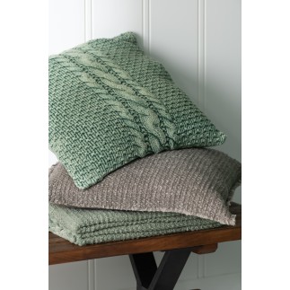 Coussin carré en coton vert 50x50x12 cm