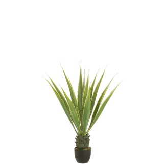 Agave artificiel dans pot en polyester vert 80x80x115 cm