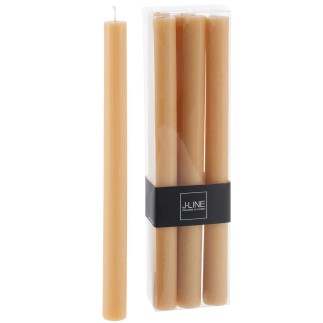 Scatola da 6 candele in Paraffina ocra 7x4.5x24 cm