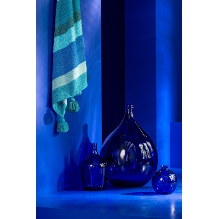 Vase dame jeanne en verre bleu foncé 40x40x56 cm