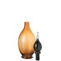 Bouteille déco avec bouchon en verre marron 17x17x53 cm Bouteille déco avec bouchon en verre marron 17x17x53 cm