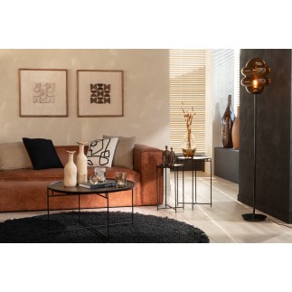 Garrafa decorativa com rolha de vidro castanha 17x17x53 cm