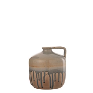 Brocca in ceramica beige con manico 16x21x21 cm