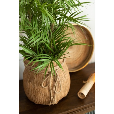 Palmera en maceta plástico verde/negro Alt. 84 cm
