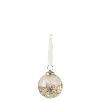 Guaina natalizia in vetro argento 7x7x10 cm
