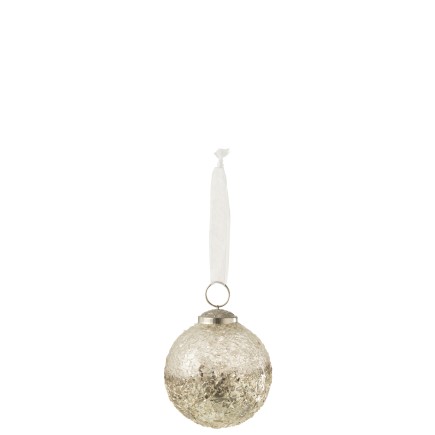 Boule de Noël en verre argent 7x7x10 cm