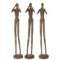 Set de 3 figurines de la sagesse en polyrésine marron 11x11x59.5 cm