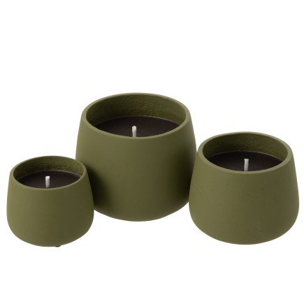 Bougie extérieure 45H en ciment vert 20.5x20.5x16 cm
