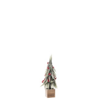 Sapin de Noël artificiel enneigé à led 13x13x40 cm