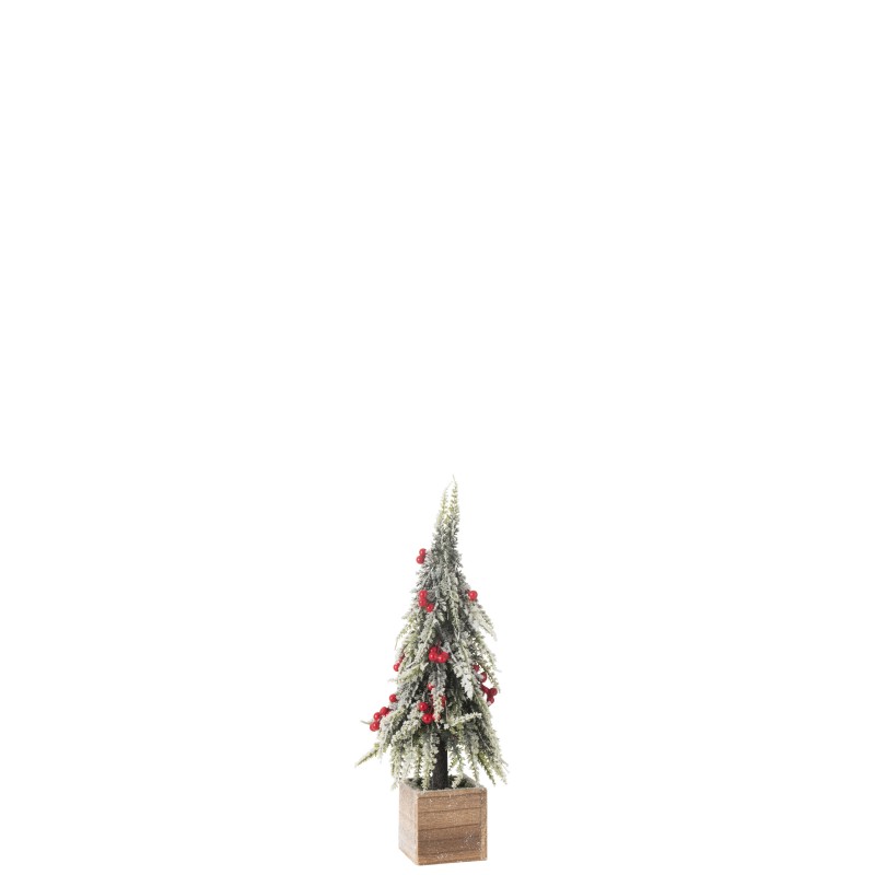 Albero di Natale artificiale con neve e luci LED 13x13x40 cm