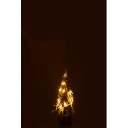 Sapin de Noël artificiel enneigé à led 13x13x40 cm
