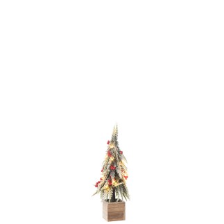 Sapin de Noël artificiel enneigé à led 13x13x40 cm