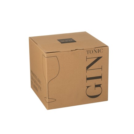Confezione di 4 bicchieri da gin con scritta dorata 26x26x23 cm