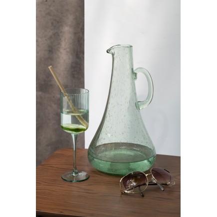 Calice da vino verde menta 8x8x24 cm