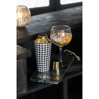 Confezione di 4 bicchieri da gin con scritta dorata 26x26x23 cm