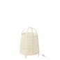 Lampada da tavolo in tessuto e legno beige 36.5x36.5x52.5 cm