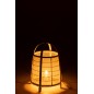 Lampada da tavolo in tessuto e legno beige 36.5x36.5x52.5 cm