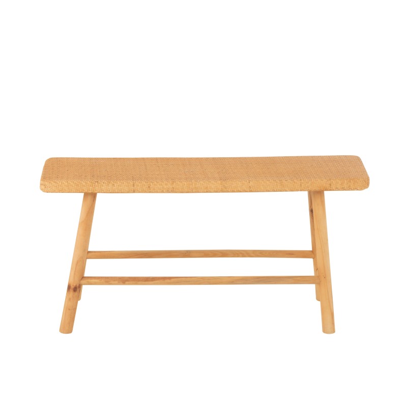 Banc en bois de sapin beige 92x30x45 cm