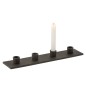 Candelabro em metal preto 41x9x3 cm