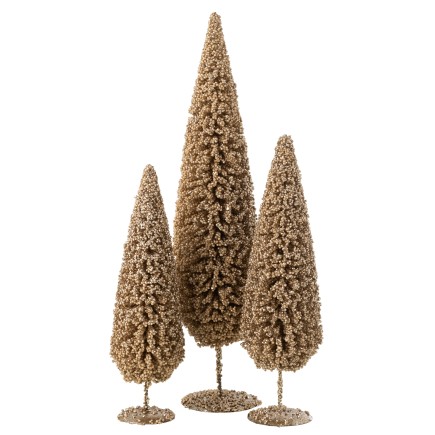 Albero di Natale in plastica champagne 14x14x54 cm