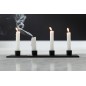 Candelabro em metal preto 41x9x3 cm