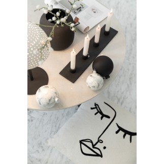 Candelabro em metal preto 41x9x3 cm