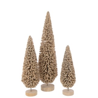 Árbol de Navidad de plástico champán 14x14x54 cm