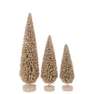 Albero di Natale in plastica champagne 14x14x54 cm