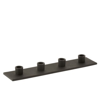 Candelabro em metal preto 41x9x3 cm