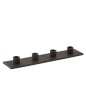 Candelabro em metal preto 41x9x3 cm