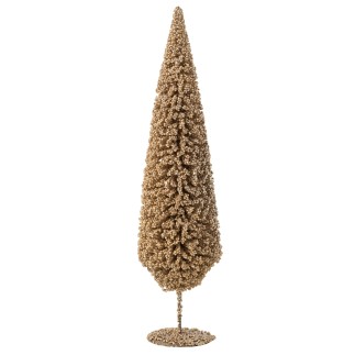 Árbol de Navidad de plástico champán 14x14x54 cm