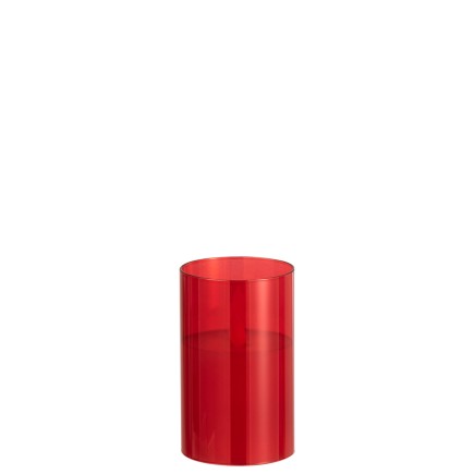 Lampe photophore en verre rouge 8x8x13 cm