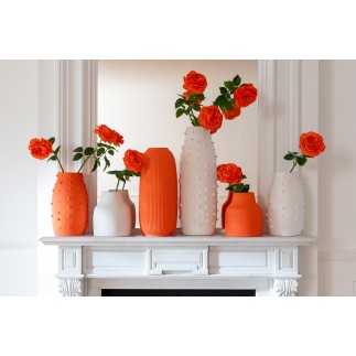 Vaso de cerâmica laranja 20x20x23 cm
