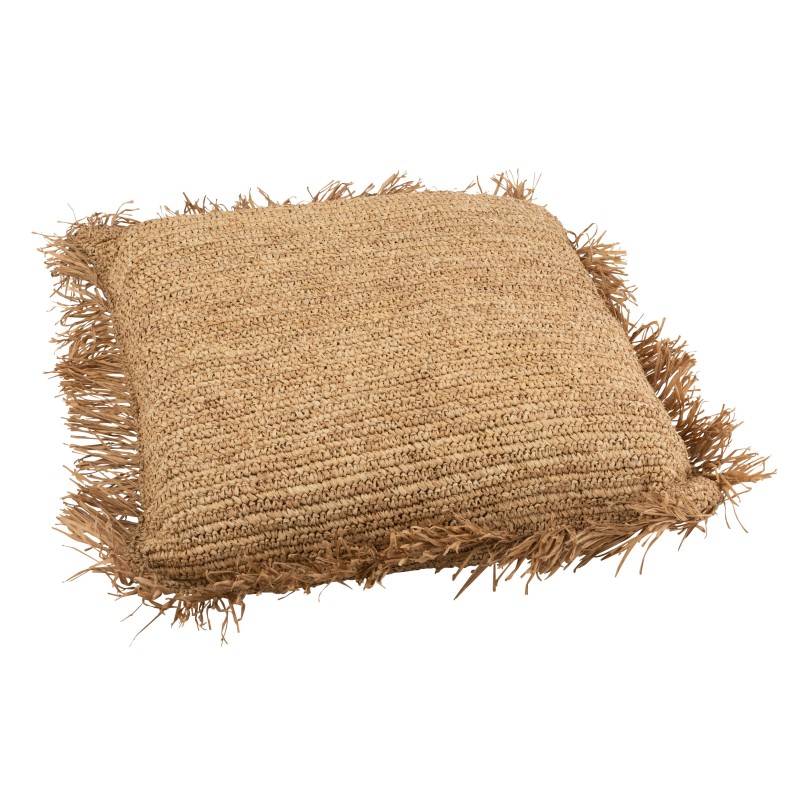 Cuscino quadrato in rafia naturale 88x88 cm Cuscino quadrato in rafia naturale 88x88 cm