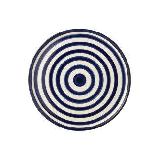 Piatto piano in ceramica blu navy 34x34x2,5 cm