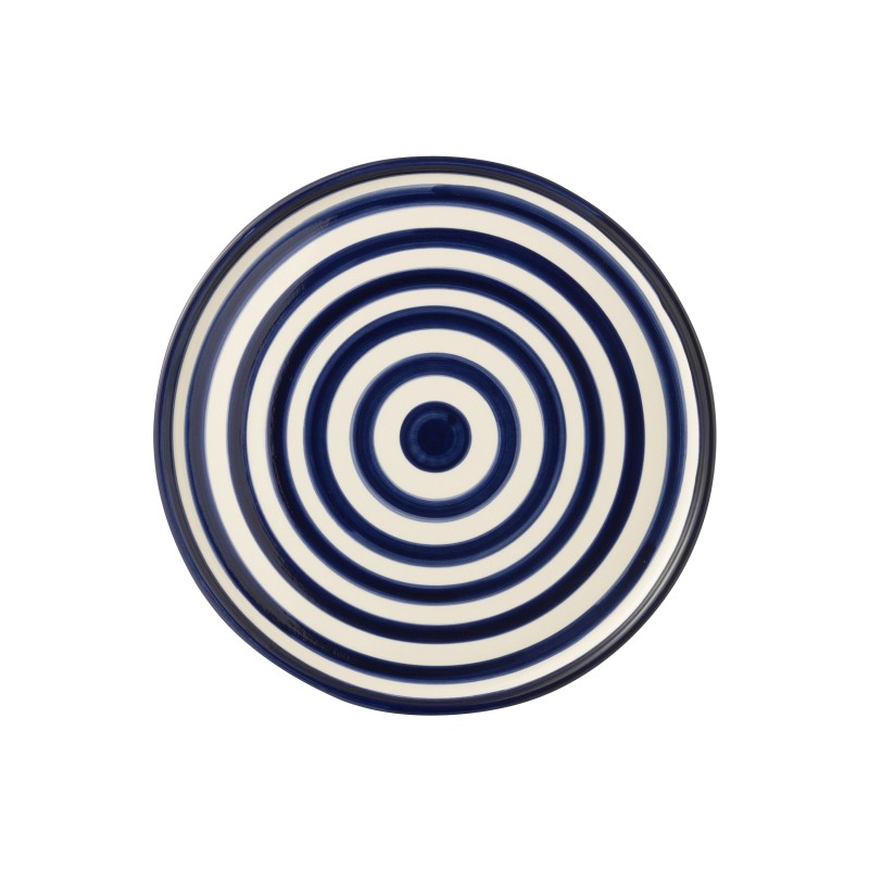 Piatto piano in ceramica blu navy 34x34x2,5 cm