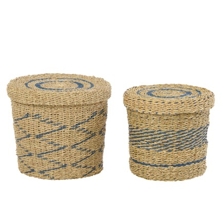 Conjunto de 2 cestos em sisal bege 32x32x29,5 cm