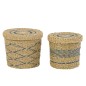 Conjunto de 2 cestos em sisal bege 32x32x29,5 cm