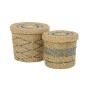 Set di 2 cestini in sisal beige 32x32x29,5 cm Set di 2 cestini in sisal beige 32x32x29,5 cm