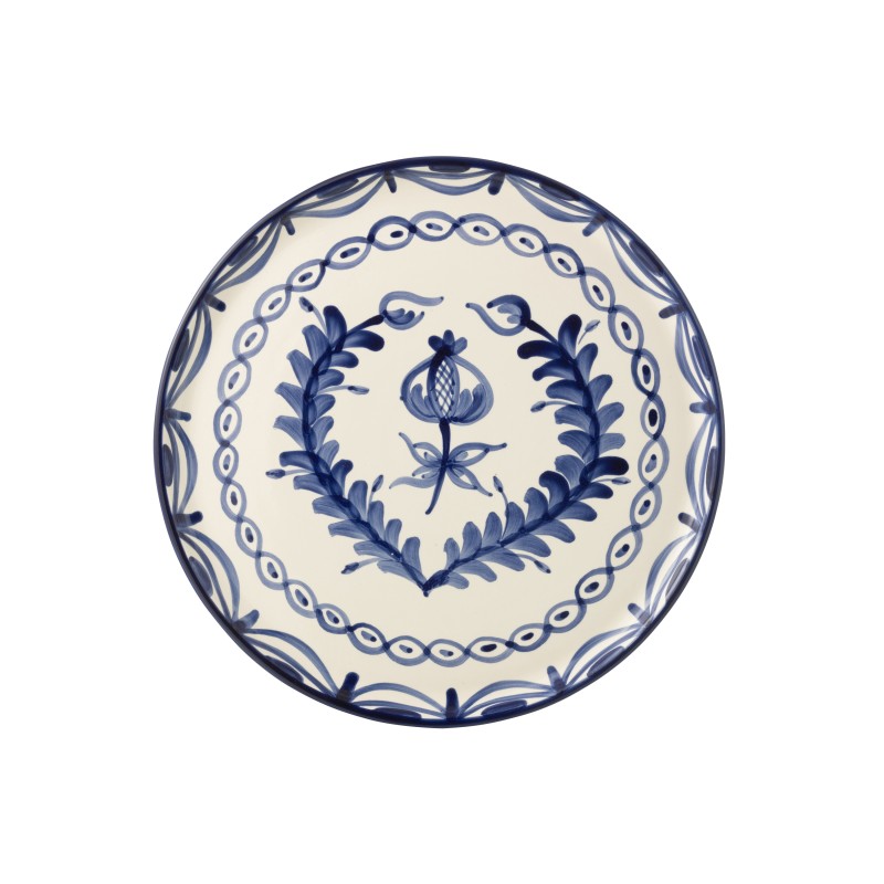 Assiette plate en céramique bleu foncé 34x34x2.5 cm