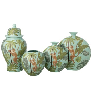 Maceta decorativa de porcelana multicolor 29,5 x 29,5 x 54,5 cm