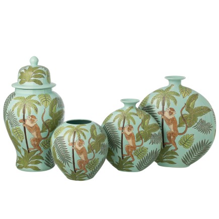 Vaso decorativo in porcellana multicolore 29,5x29,5x54,5 cm
