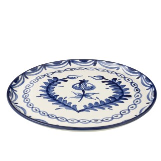 Assiette plate en céramique bleu foncé 34x34x2.5 cm